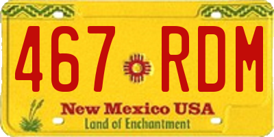 NM license plate 467RDM
