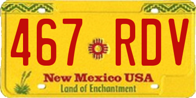 NM license plate 467RDV