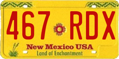 NM license plate 467RDX