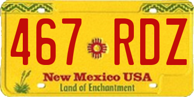 NM license plate 467RDZ
