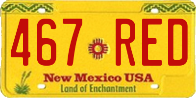 NM license plate 467RED