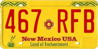 NM license plate 467RFB