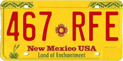 NM license plate 467RFE