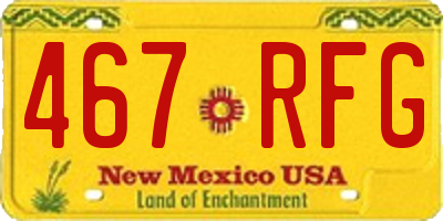 NM license plate 467RFG