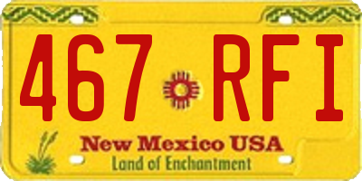 NM license plate 467RFI
