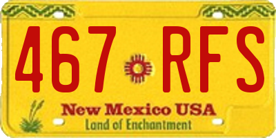 NM license plate 467RFS