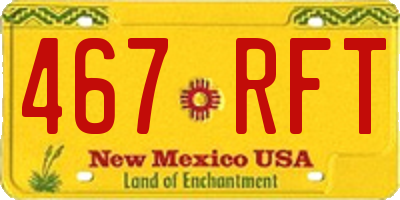 NM license plate 467RFT