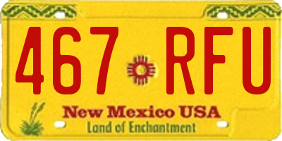 NM license plate 467RFU