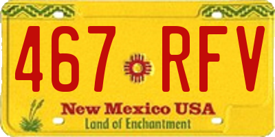 NM license plate 467RFV