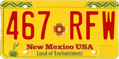 NM license plate 467RFW