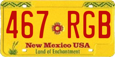 NM license plate 467RGB