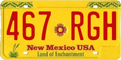 NM license plate 467RGH