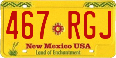 NM license plate 467RGJ