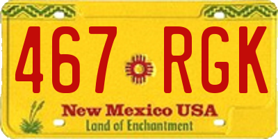 NM license plate 467RGK