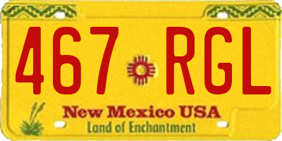 NM license plate 467RGL