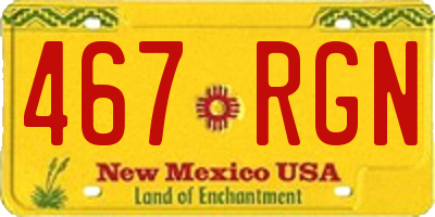 NM license plate 467RGN
