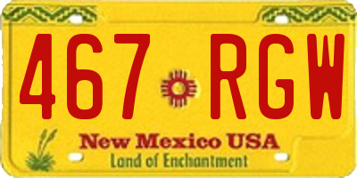 NM license plate 467RGW