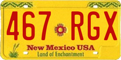 NM license plate 467RGX
