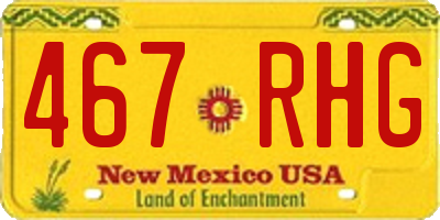NM license plate 467RHG