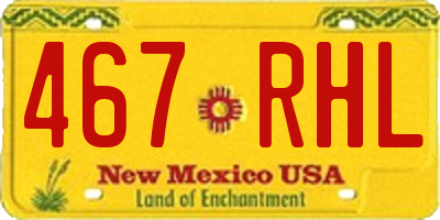 NM license plate 467RHL