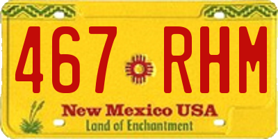 NM license plate 467RHM