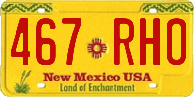 NM license plate 467RHO