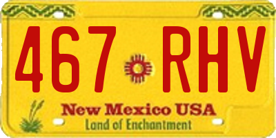 NM license plate 467RHV