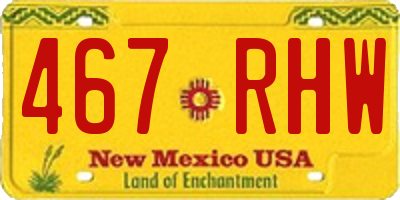 NM license plate 467RHW
