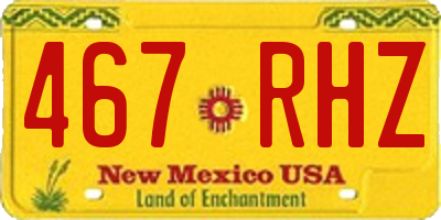 NM license plate 467RHZ