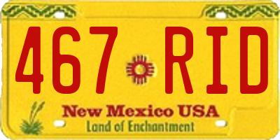 NM license plate 467RID