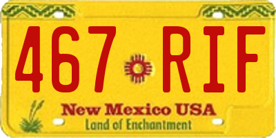 NM license plate 467RIF