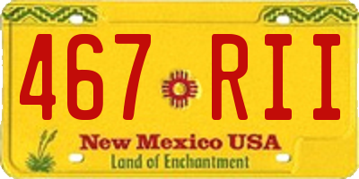 NM license plate 467RII