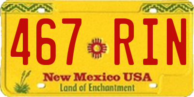 NM license plate 467RIN