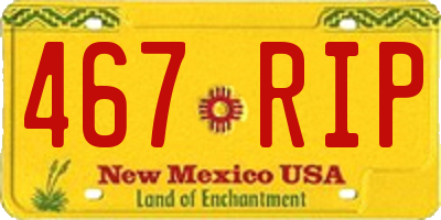 NM license plate 467RIP