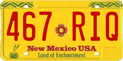 NM license plate 467RIQ