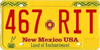 NM license plate 467RIT