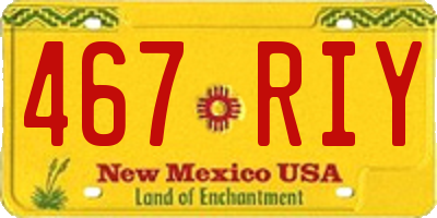 NM license plate 467RIY