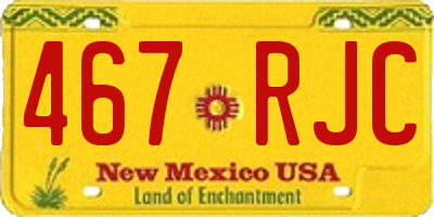 NM license plate 467RJC