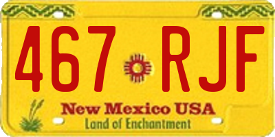 NM license plate 467RJF