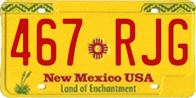 NM license plate 467RJG