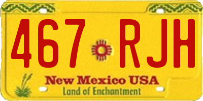 NM license plate 467RJH