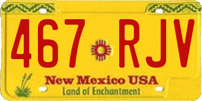 NM license plate 467RJV