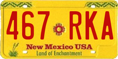 NM license plate 467RKA