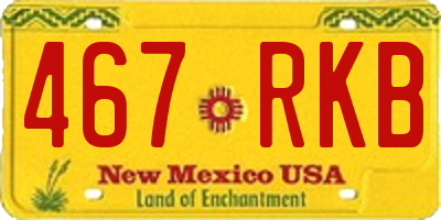 NM license plate 467RKB