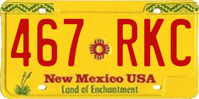 NM license plate 467RKC