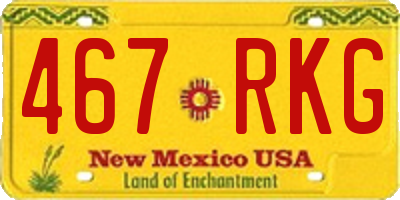 NM license plate 467RKG