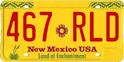 NM license plate 467RLD