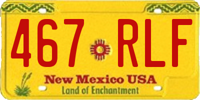 NM license plate 467RLF