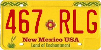 NM license plate 467RLG