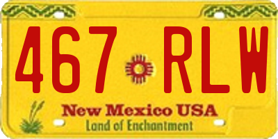 NM license plate 467RLW